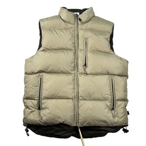 Ol Navy Vest Mens M Down Puffer Full Zip Gilet Bubble Ski Layer Beige Tan
